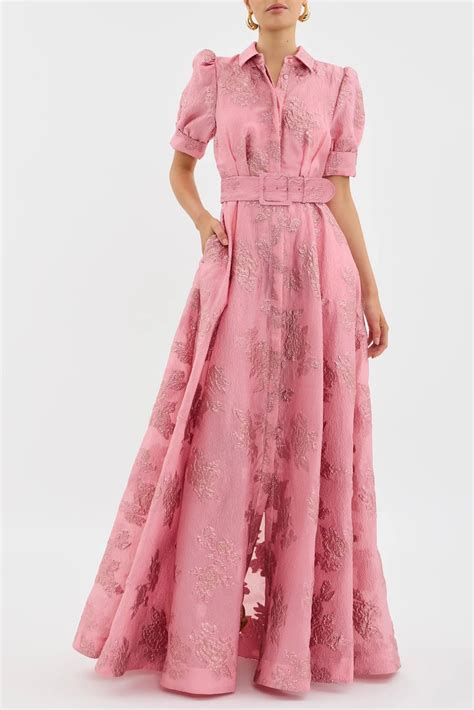 Rebecca Vallance Annette Button Gown Pink Dresses 4 Hire