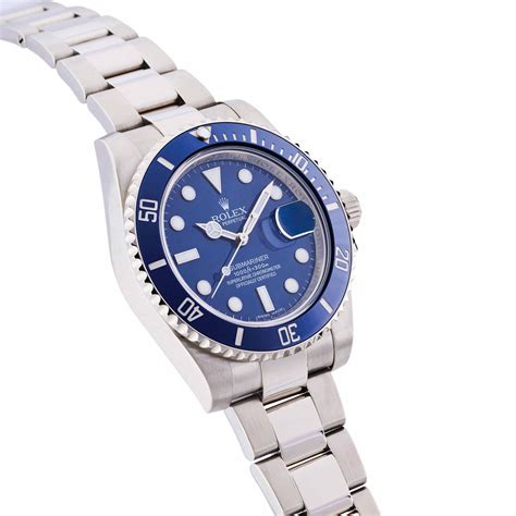 Rolex Ref Lb Submariner K White Gold Blue Dial Important