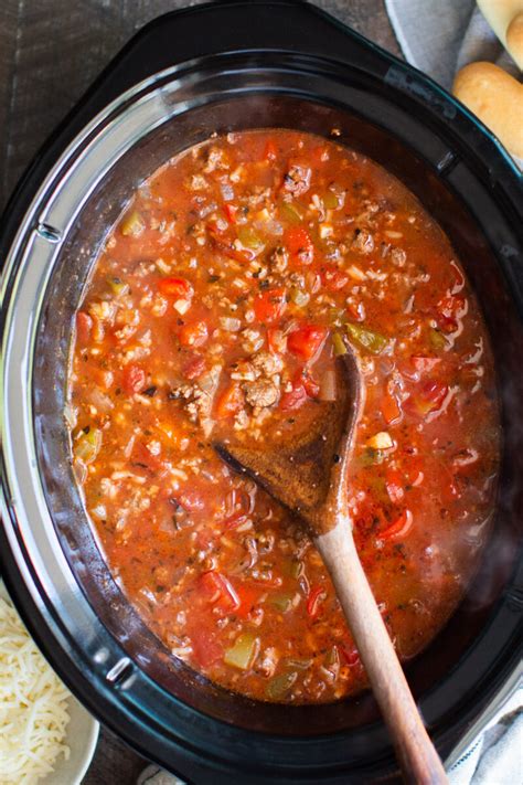 Slow Cooker Stuffed Pepper Soup The Magical Slow Cooker