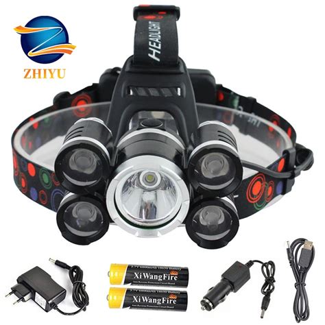 ZHIYU Lampu Kepala LED Terang CREE XML 3 5 LED T6 Lampu Kepala Senter