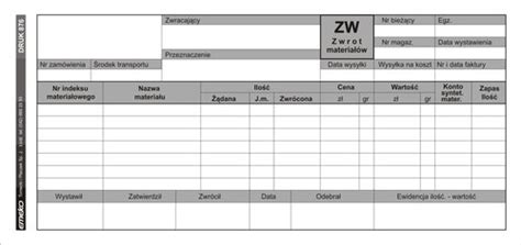 Druk Zwrot Towaru ZW 1 3 A4 EMEKO Sklep EMPIK