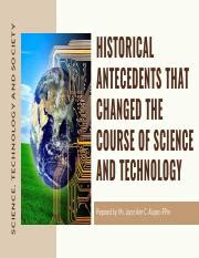 01 Historical Antecedents That Changed Science And Technology Pdf