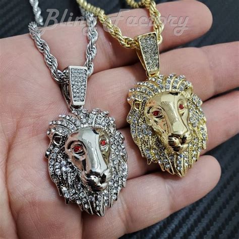 Accessories Iced Lion Head Pendant 24 Rope Chain Necklace Poshmark