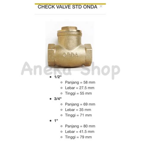 Jual Check Valve 12 Inch Kuningan Onda Shopee Indonesia