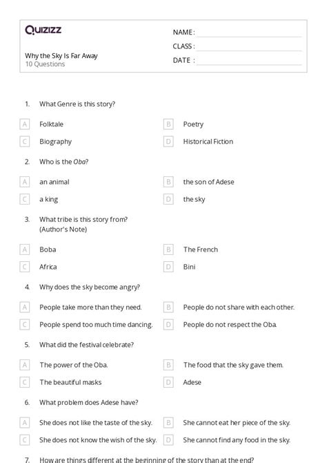 50 Folktales Worksheets For 3rd Grade On Quizizz Free And Printable