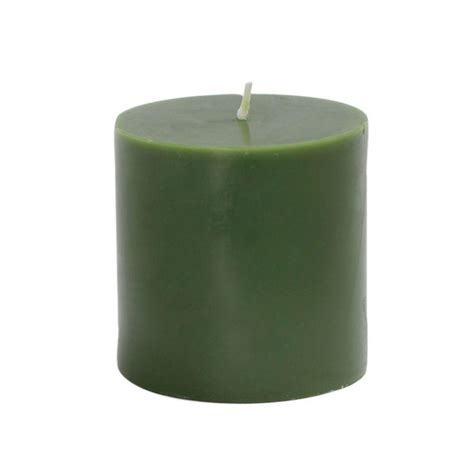 Zest Candle 3 In X 3 In Hunter Green Pillar Candles Bulk 12 Case Monsecta Depot