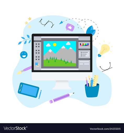 flat graphic drawing concept royalty  vector image