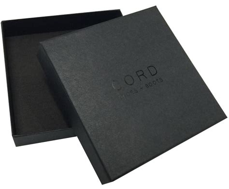 Handmade Black Rigid Boxes With Lift Off Lid And Logo Stamp