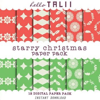 RED AND GREEN CHRISTMAS Digital Paper By Hello Talii TPT