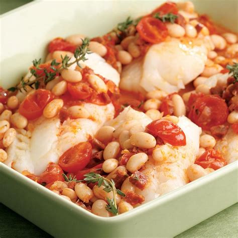 Baked Cod With Chorizo And White Beans Recipe Eatingwell