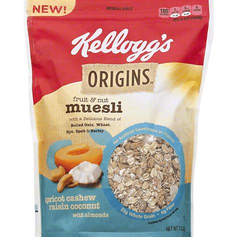 Kellogg S Origins Fruit Nut Muesli Apricot Cashew Raisin Coconut