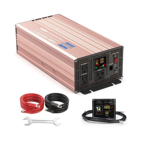 Xwjne Power Inverter 2000 Watt Pure Sine Wave 24v Dc To 110v120v Ac