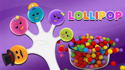 Fun Lollipop Finger Family Rhyme with Surprise Eggs and Color Balls | Finger family rhymes ...