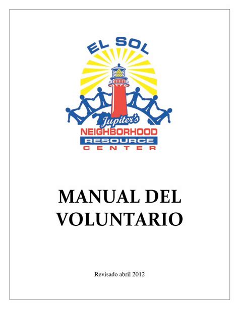 PDF MANUAL DEL VOLUNTARIO Manual Del Voluntario De El Sol 4 Breve