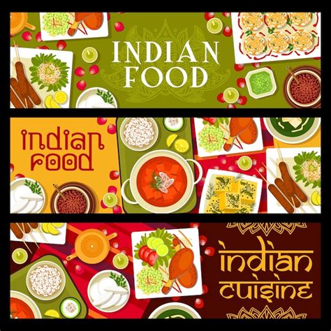 Premium Vector Indian Food Restaurant Meals Vector Banners