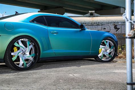 Chameleon Camaro Sitting On 24 Forgiato Custom Painted Rims — Carid