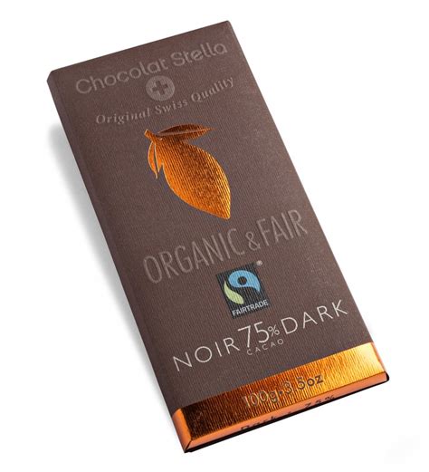 Chocolat Stella Organic Fair NOIR 75 100 G Swiss Finest