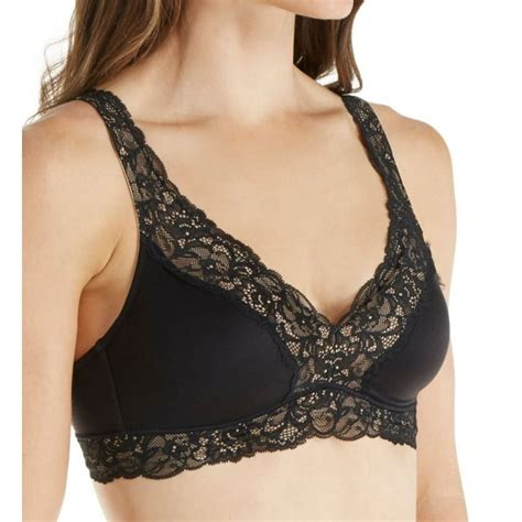 Womens Warners Ro3361a Lace Escape Wire Free Contour Bra Richblacktoastedalmond 36b