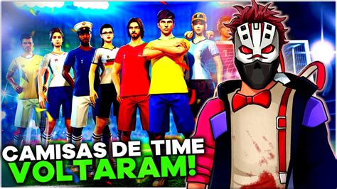 FREE FIRE AO VIVO CAMISAS DE TIME VOLTARAM YouTube