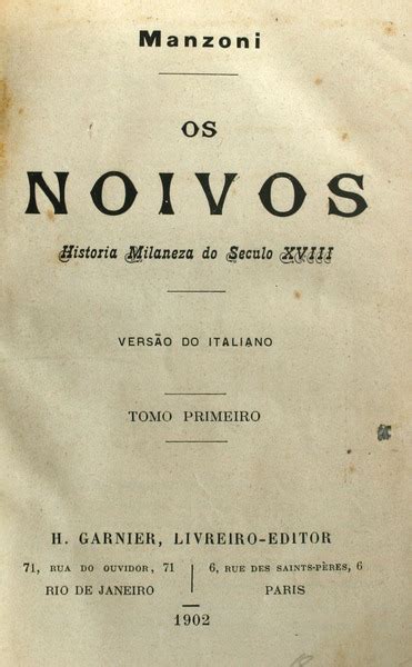 Manzoni Alessandro Os Noivos Livraria Castro E Silva