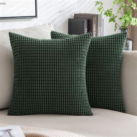 Amazon MIULEE Pack Of 2 Pillow Covers 18 X 18 Inch Dark Green