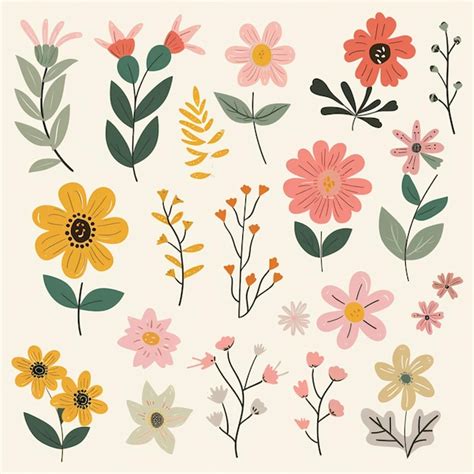 Premium Photo Flower Vector Set