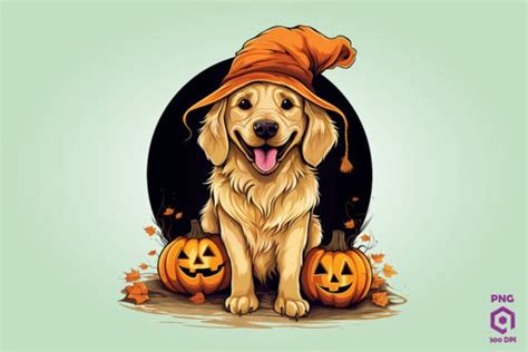 Halloween Golden Retriever Dog 1 Graphic by Quoteer · Creative Fabrica