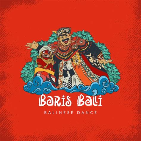 Premium Vector Balinese Baris Dancer Illustration Hand Drawn