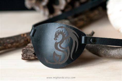 Dragon Eye Patch Leather Eye Patch With Customized Engraving Etsy