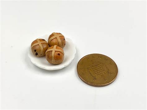 1 12 Scale Hot Cross Buns Easter Dollhouse Miniature Food For Collectors Decor Etsy