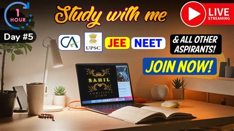 Study With Me Live Day Hour Productive Study Stream Ca Cs Cma