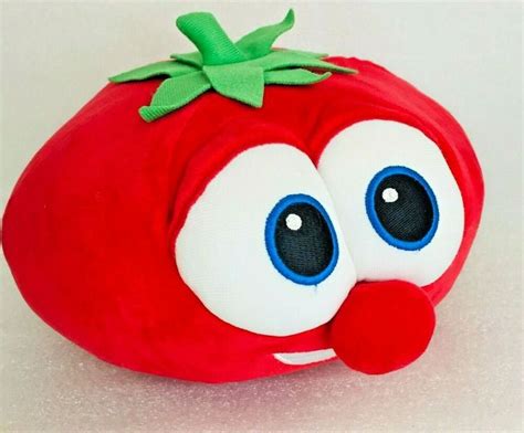 VeggieTales Co-Host Bob Tomato Plush 8.5" Red Green Top Big Eyes ...