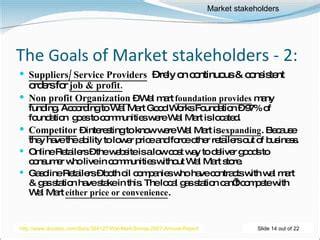 Wal Mart Stockholder Analysis Ppt