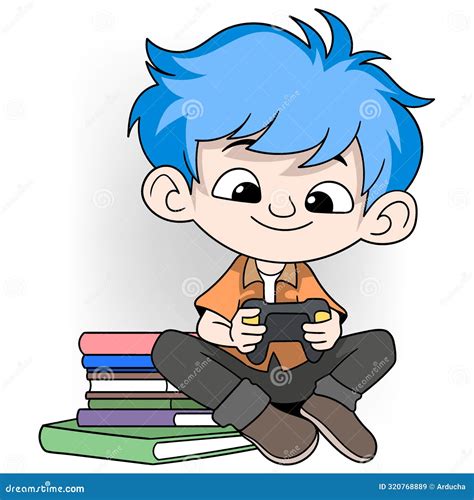 Educational Cartoon Doodle Illustration Toddler Girl Is Sitting