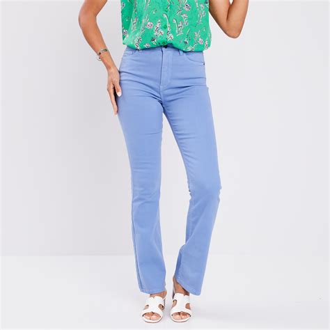 Pantalon Flare Taille Haute Bleu Lavande Femme La Halle