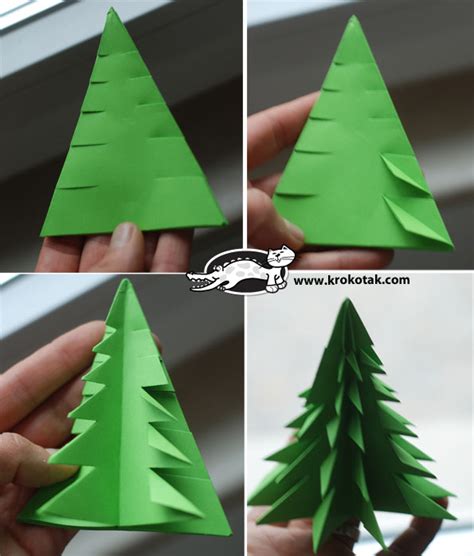 Pinos navideños de papel con origami Todo Bonito