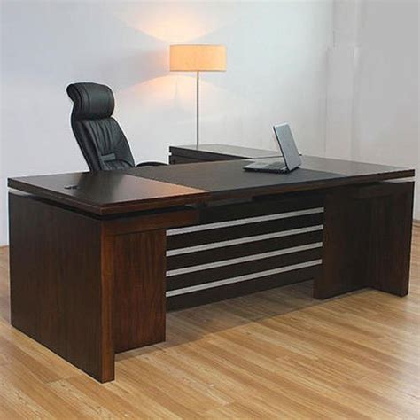 Teak Wood Rectangular Executive Office Table With Storage At