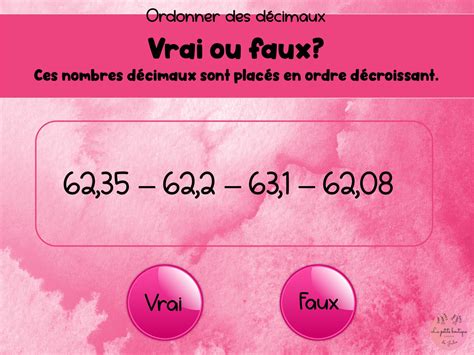 Jeu Interactif Sur Les D Cimaux E Cycle