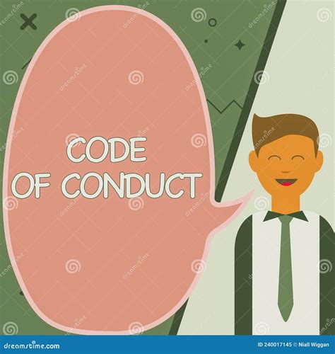 Writing Displaying Text Code Of Conduct Business Showcase Set Of