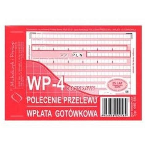 Druk Polecenie Przelewu 4odc WG A6 445 5M Sklep I Hurtownia