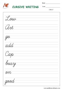 Cursive Handwriting Worksheets - Worksheets Library