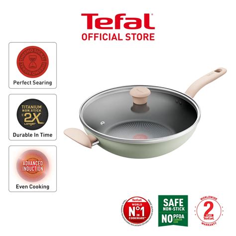 Tefal So Matcha Wokpan With Lid Cm Non Stick Cookware Titanium X