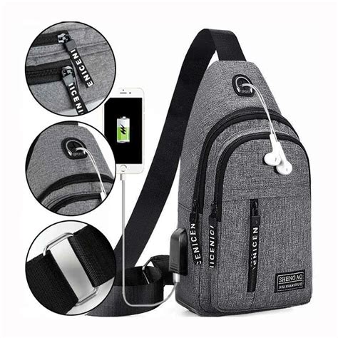 Sacs Main De Voyage Multifonctions Pour Hommes Sac De Poitrine Usb Sac