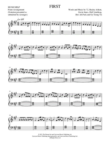 Musichelp First Sheet Music Piano Solo In F Minor Download And Print Sku Mn0234917