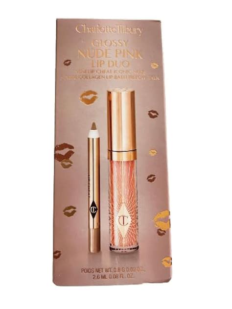 Charlotte Tilbury Glossy Nude Pink Lip Duo Lip Cheat Iconic Nude