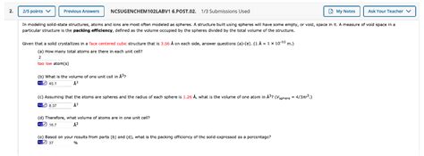 Solved In Modeling Solid State Structures Atoms And Ions Chegg