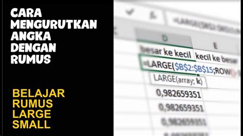 Cara Mengurutkan Angka Dengan Rumus Terkecil Ke Terbesar YouTube
