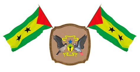 Premium Photo | Flag and the coat of arms of sao tome and principe