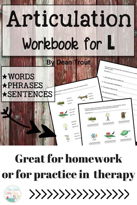 An Articulation Workbook For S Great For Homework Or Practice In Therapy