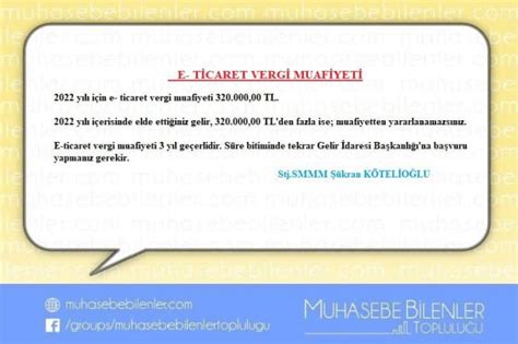 E T Caret Verg Muaf Yet Muhasebe Bilenler Toplulu U